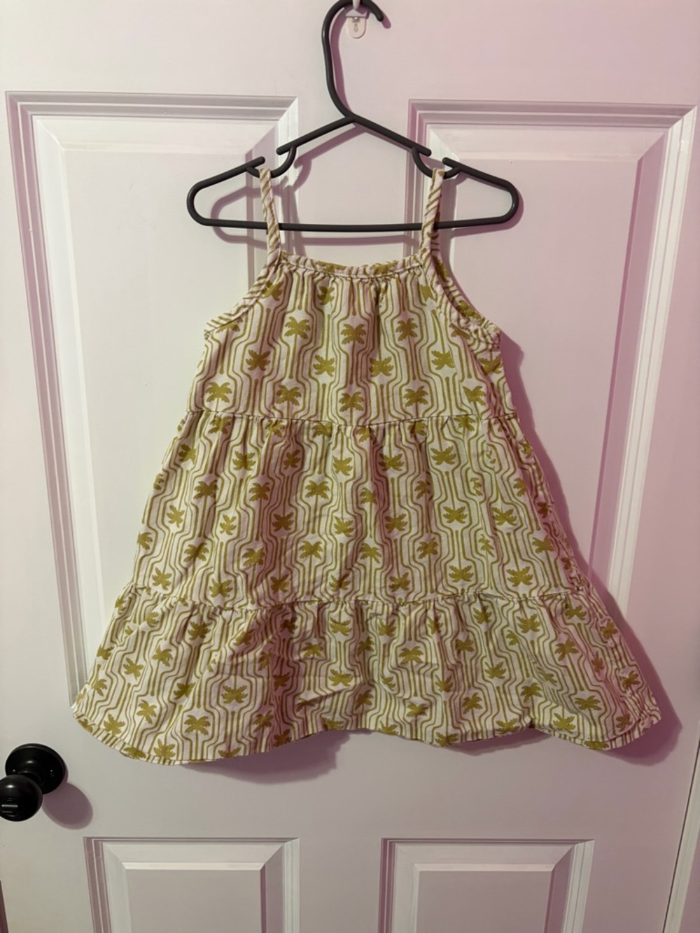 Little Co. by Lauren Conrad Girls Tiered Sundress - Green Palm Print